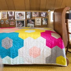 Monster-Sized Hexy Quilt in Cirrus Solids