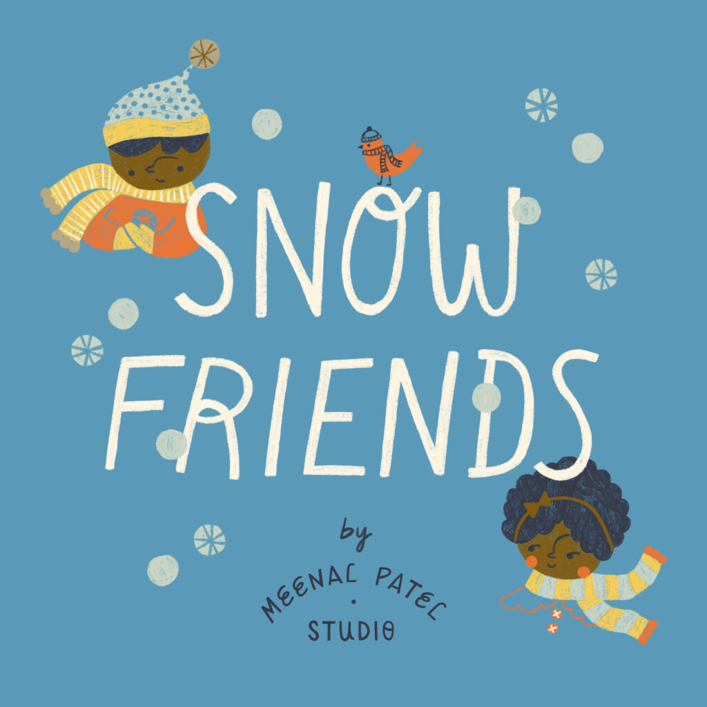 Snow Friends 100% organic cotton quilter's weight fabric by Meenal Patel for Cloud9 Fabrics shipping June 2025