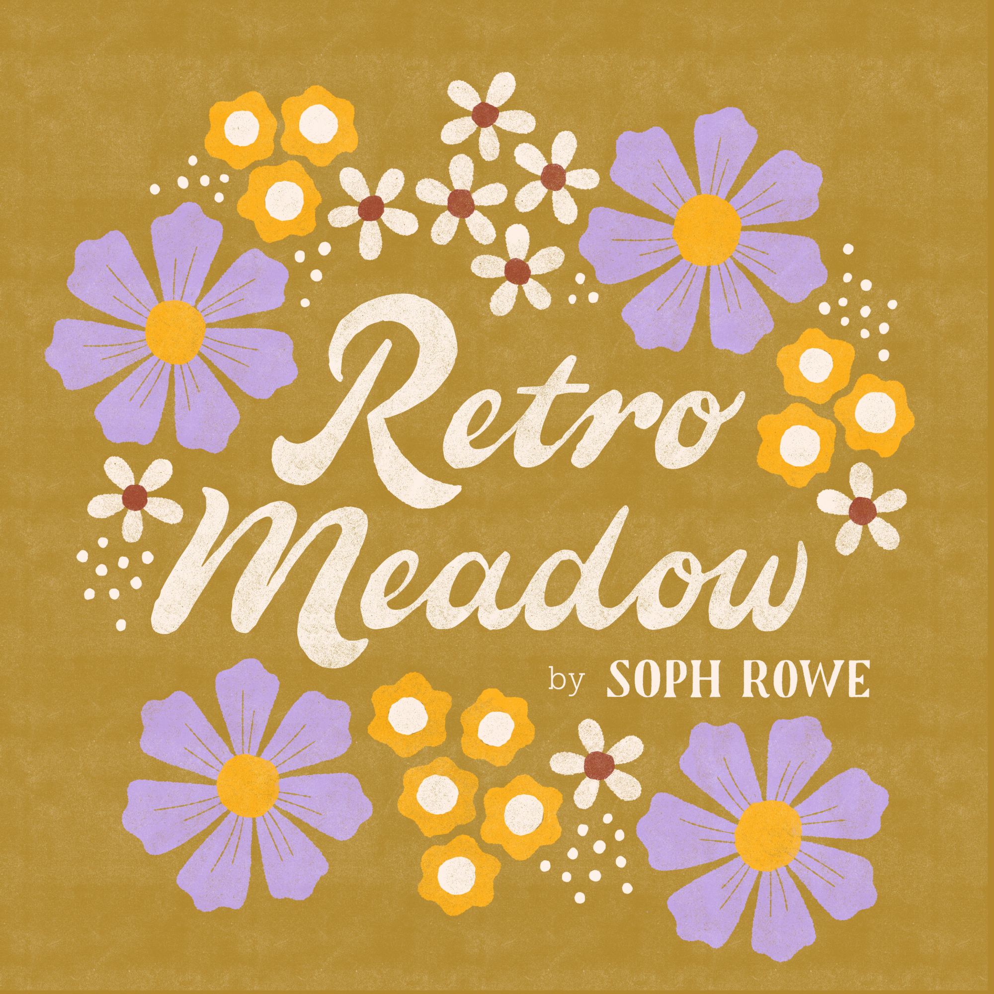 Retro Meadow 100% organic cotton quilter's weight fabric by Sophie Rowe for Cloud9 Fabrics shipping June 2025