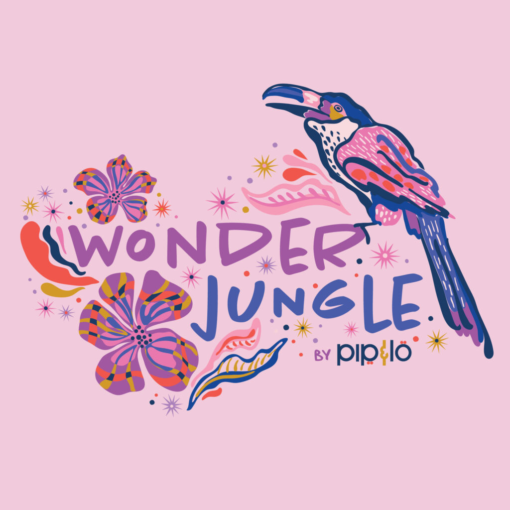 Wonder Jungle 100% organic cotton quilter's weight fabric by Pip & Lo for Cloud9 Fabrics shipping May 2025