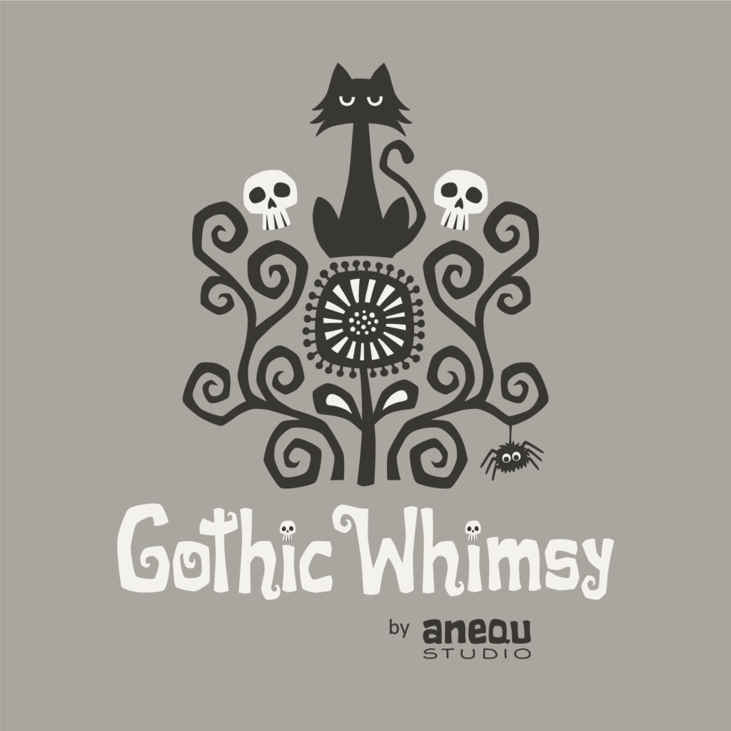 Gothic Whimsy 100% organic cotton quilter's weight fabric by Anequ Studio for Cloud9 Fabrics shipping May 2025