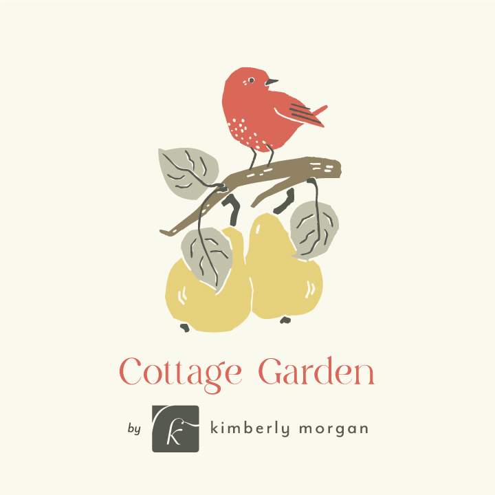 Cottage Garden 100% organic cotton quilter's weight fabric by Kimberly Morgan for Cloud9 Fabrics shipping in April 2025