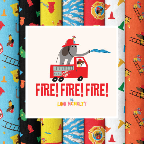 Fire Fire Fire 100% organic cotton quilter's weight fabric by Loo McNulty for Cloud9 Fabrics