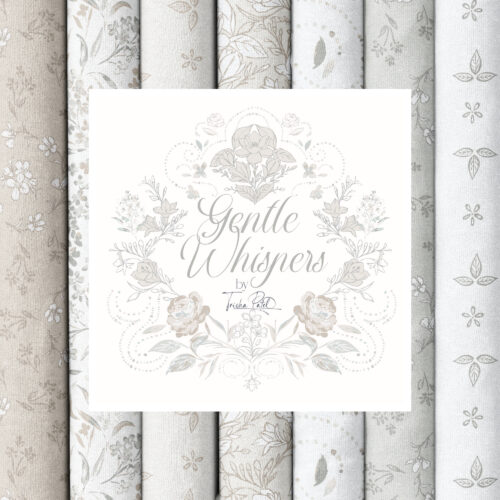 Gentle Whispers 100% organic cotton quilter's weight fabric by Trisha Patel for Cloud9 Fabrics.