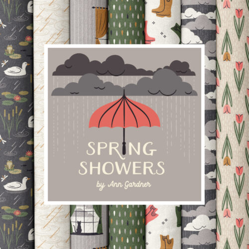 Spring Showers 100% organic cotton quilter's weight fabric by Ann Gardner for Cloud9 Fabrics.