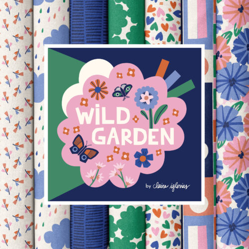 Wild Garden 100% organic cotton quilter's weight fabric by Claire Iglesias for Cloud9 Fabrics